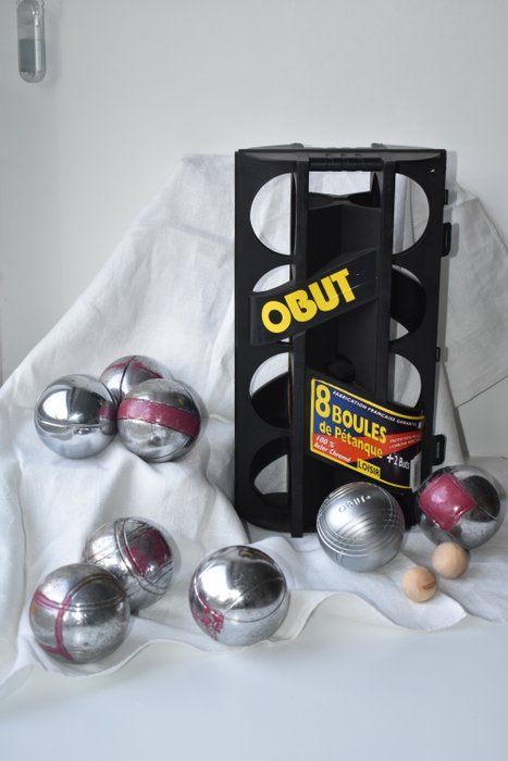 OBUT - set de boules de pétanque professionnelles (8) - OBUT - 100 % Acier  Chrome - plastique - bois - Catawiki