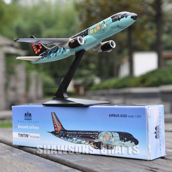 Tintin - Maquette avion Brussels Airlines 1/200 - Airbus A320 Rackham