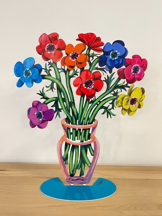 David Gerstein (1944) - Flowers Poppies vase
