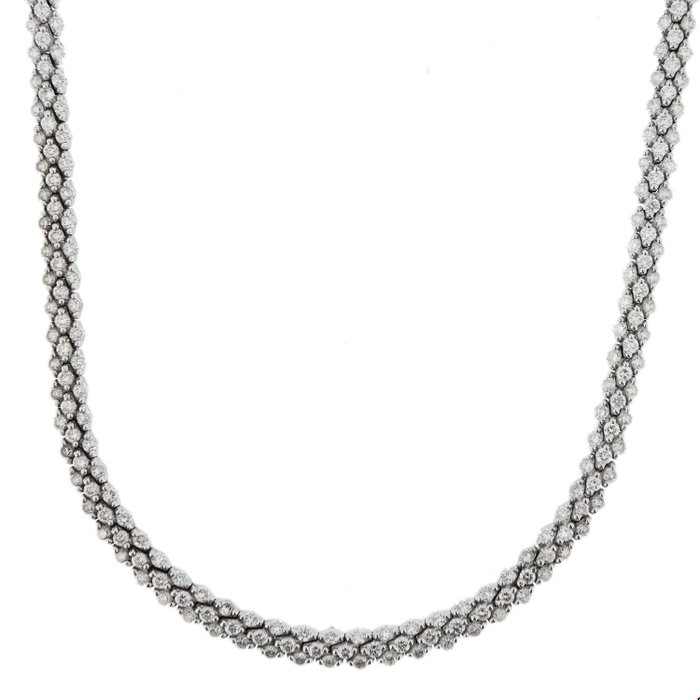 Preview of the first image of 18 kt. White gold - Necklace - 5.00 ct Diamonds.