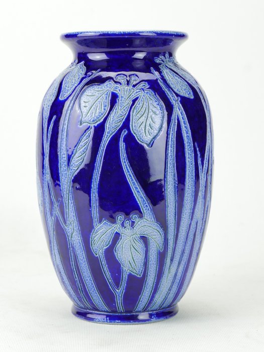 Hubert Krumeich-Remmy - Betschdorf - 带有鸢尾花装饰的新艺术风格花瓶