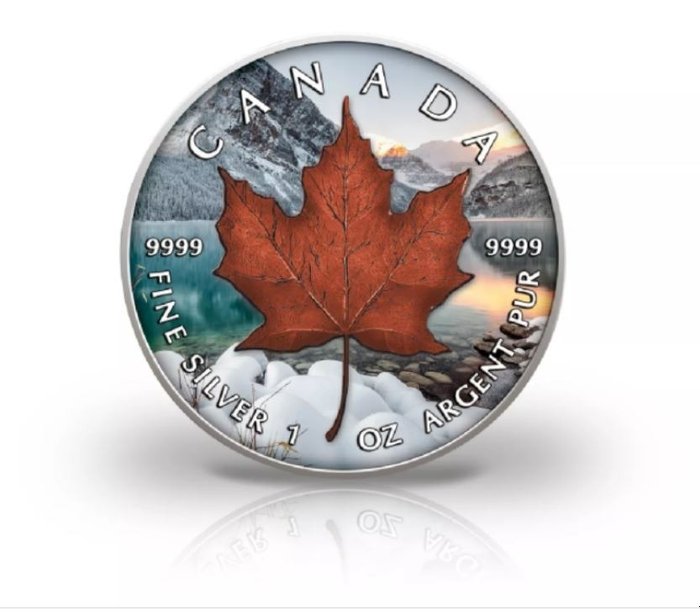 Canada. 5 Dollars 2021 - Maple Leaf - "Vierjahreszeiten - Winter" - 1 Oz
