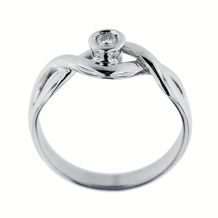 Preview of the first image of 18 kt. White gold - Ring - 0.08 ct Diamond.