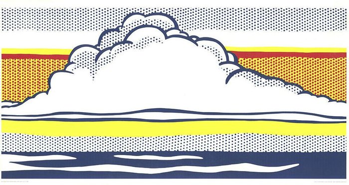 Roy Lichtenstein - Cloud and sea - Siebdruck (71x120cm)