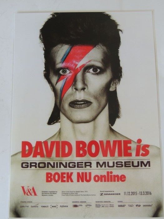 David Bowie - Litho Drawing 1978 & David Bowie Groninger Museum Affiche - One Org David Bowie - Picture - 1978/2016
