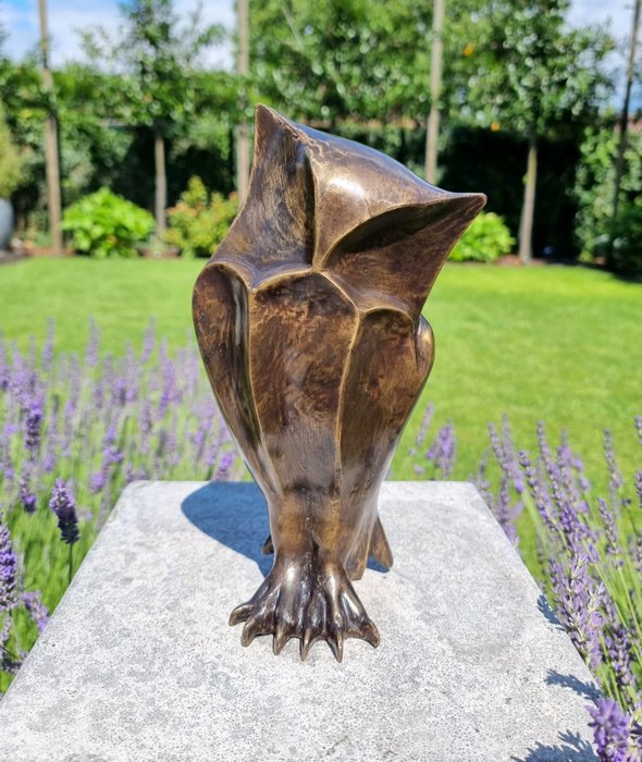 Image 3 of Stylized owl - Patinated bronze - recent