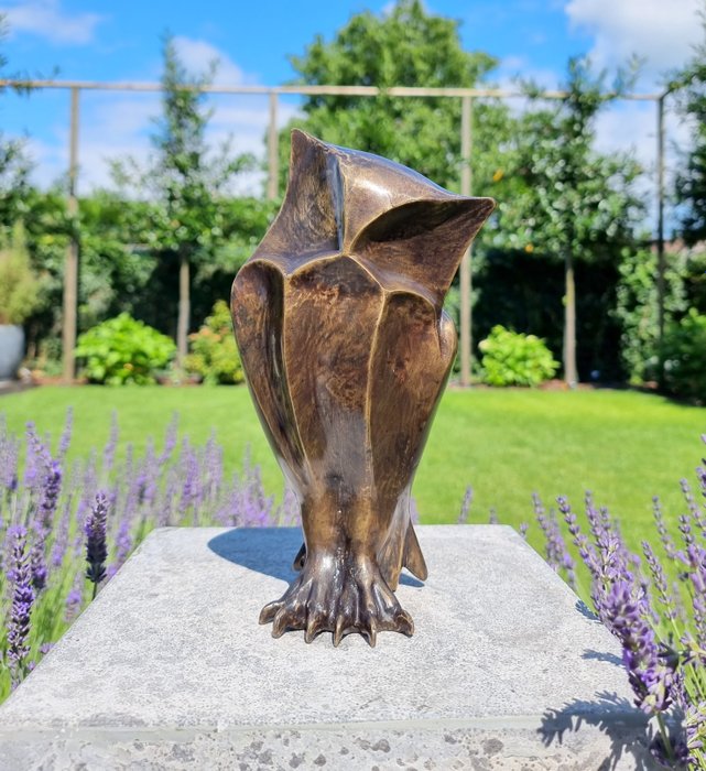 Image 2 of Stylized owl - Patinated bronze - recent