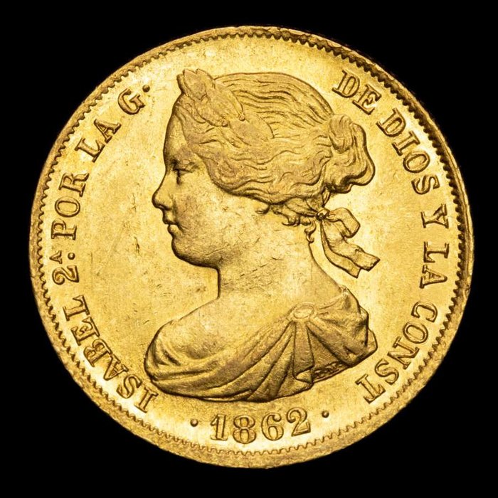 Spain. Isabel II (1833-1868). 100 Reales Madrid, 1862