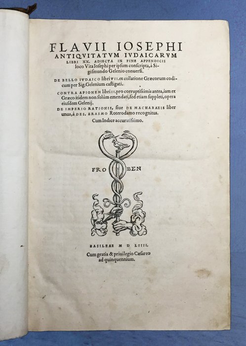 Flavius Josephus - Flavii josephi antiquitatum judaicarum libri xx. Adiecta in fine appendicis loco vita josephi - 1554
