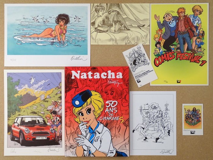Natacha - 50 Ans de charmes + 7x ex-libris - C - Eerste druk - (2020)