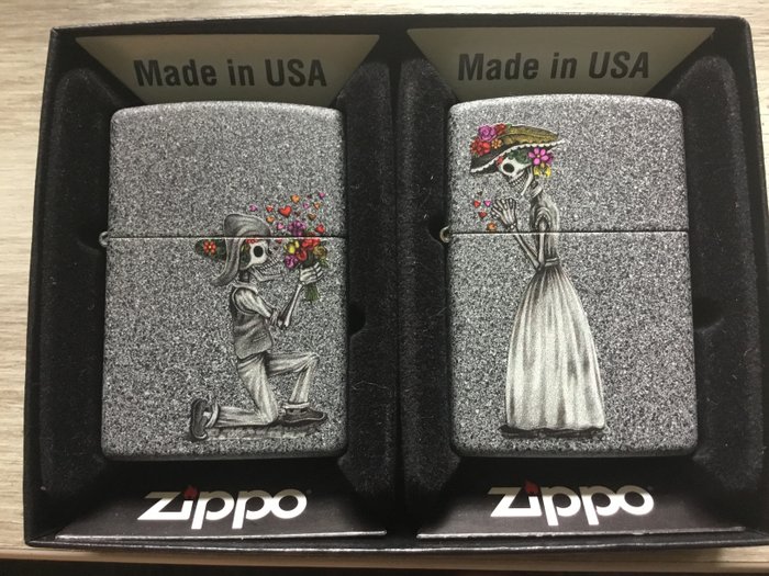 Zippo - Zippo 2023 Day of the Dead Skulls set - Lighter - Brass