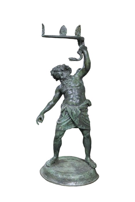 Skulptur, Silenus Pompeianus - 62 cm. - Bronse - Sent på 1900-tallet