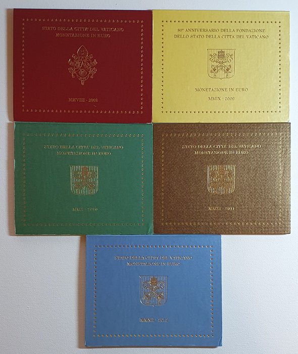 Vatikan. Year Set (FDC) 2008, 2009, 2010, 2011 und. 2012 Benedictus XVI (5 sets)