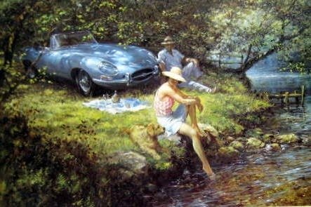 "Summer of 62" By Alan Fearnley - Jaguar E-Type, Series 1 - 1962 - Jaguar
