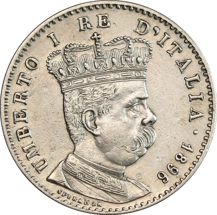 Italy, Italian Eritrea. Umberto I di Savoia (1878-1900). 1 Lira 1896 - Roma
