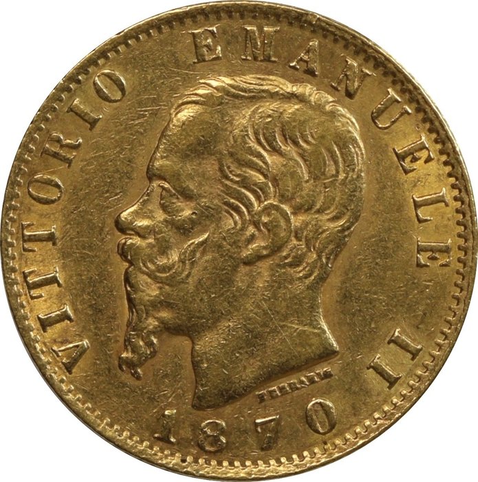 Italy, Kingdom of Italy. Vittorio Emanuele II di Savoia (1861-1878). 20 Lire 1870 - Torino