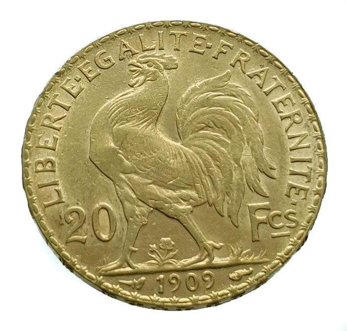 France. Third Republic (1870-1940). 20 Francs 1909 Marianne