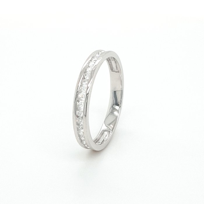Preview of the first image of 18 kt. White gold - Ring - 0.19 ct Diamond.