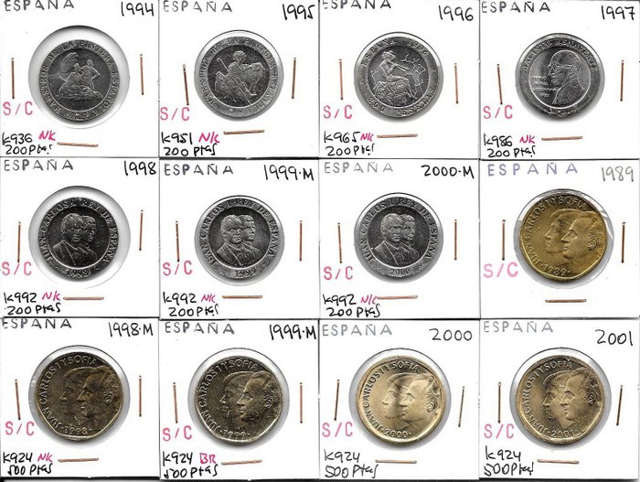 Spain. Collection various coins 1976/2001 (156 pieces)
