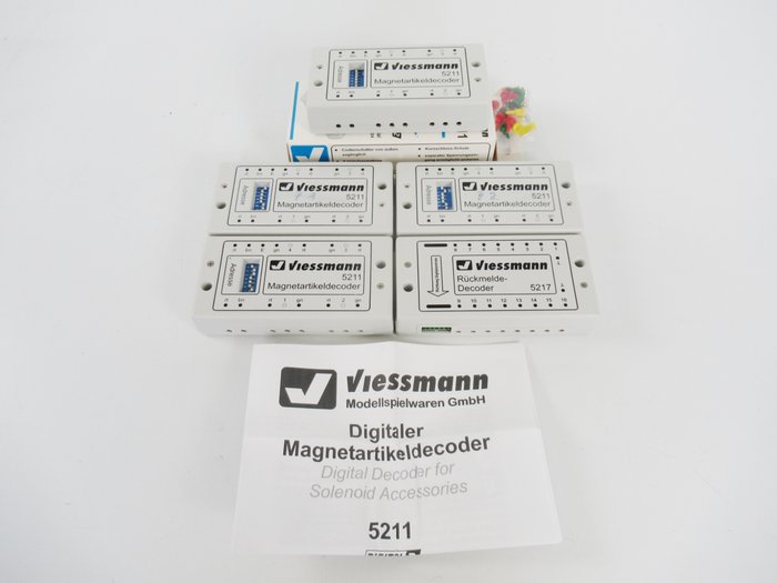 Viessmann H0 - 5211/5217 - Accessoires - 4 x décodeur solénoïde et 1 x module de retour