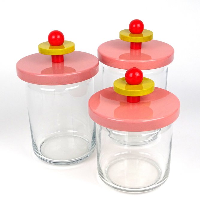 Ettore Sottsass - Alessi Twergi - storage jars - ''Totem'' (Alessi 100 Values Collection)