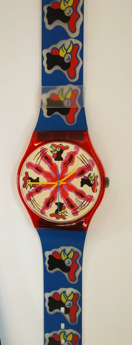 Massimo Giacon - Swatch Maxi Parete - Horloge - MGR112 " CHICCHIRICHÌ " 1991