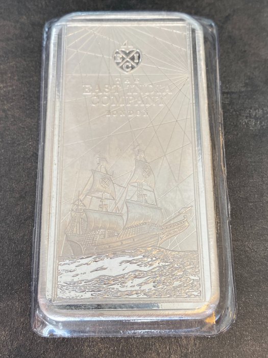 Sainte-Hélène (Territoire britannique d’outre-mer). 10 Pounds 2021 East India Company Handelsschiff Silberbarren - Versiegelt - 10 oz