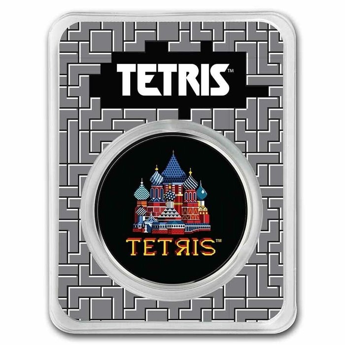 Niue. 2 Dollars 2021 - Tetris ™ St. Basil's Cathedral - Colorized - 1 Oz Blister