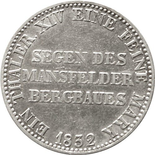 Germany, Prussia. Friedrich Wilhelm III. (1797-1840). Ausbeutetaler 1832-A, Segen des Manfelder Bergbaus.
