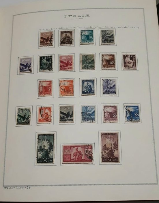 Italian Republic 1945/1967 - Collection of mint and used values by mail