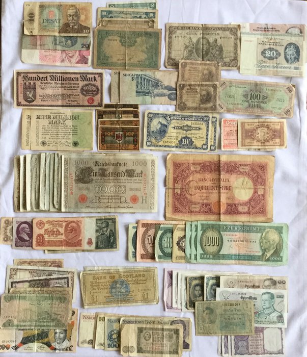 World - 78 banknotes - Various dates