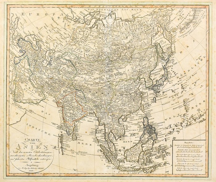 Asia, Azië; Johannes Walch, Augsburg - Charte von Asien - 1801-1820