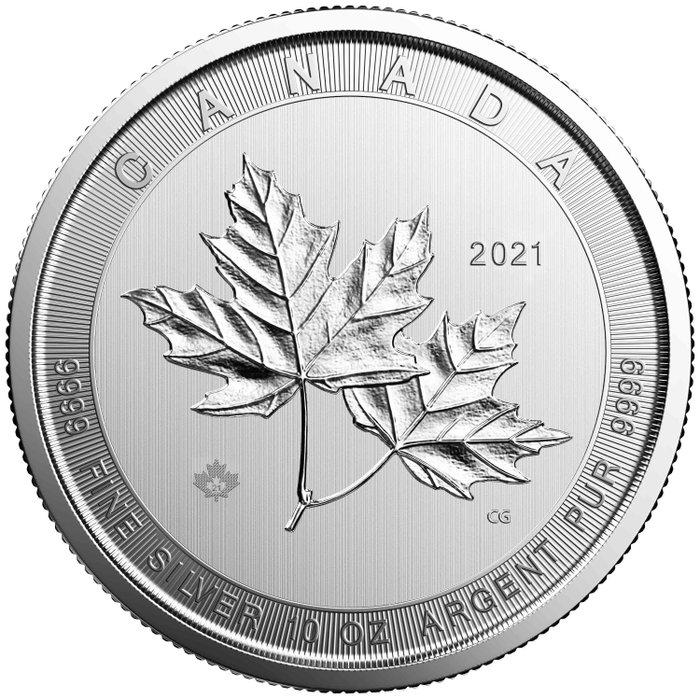Canada. 50 Dollars 2021 Royal Candian Mint Magnificent Maple Leaf - 10 oz