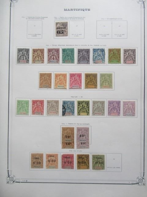 Martinique - An almost complete collection of stamps, including the rare Yvert No. 60a.