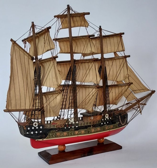 Antico modello di nave in legno Bergantin Siglo XVIII (1) - Legno