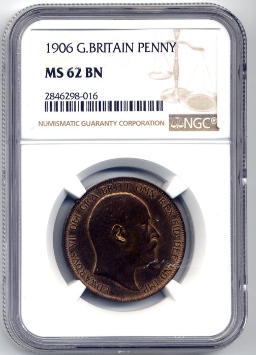 Gran Bretagna. Edoardo VII (1901-1910). 1 Penny 1906 - NGC MS 62 BN