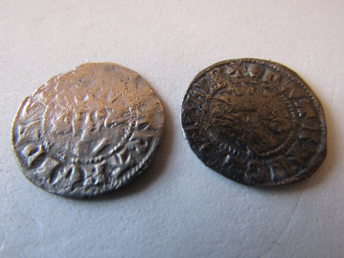 Regno Unito. Penny Edward I (1272-1307) Bury St Edmunds and Canterbury (2 pieces)