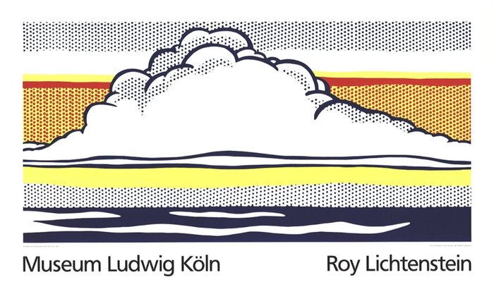 Roy Lichtenstein (after) - Cloud and Sea - Silkscreen - Achenbach licensed print - Lata 80.