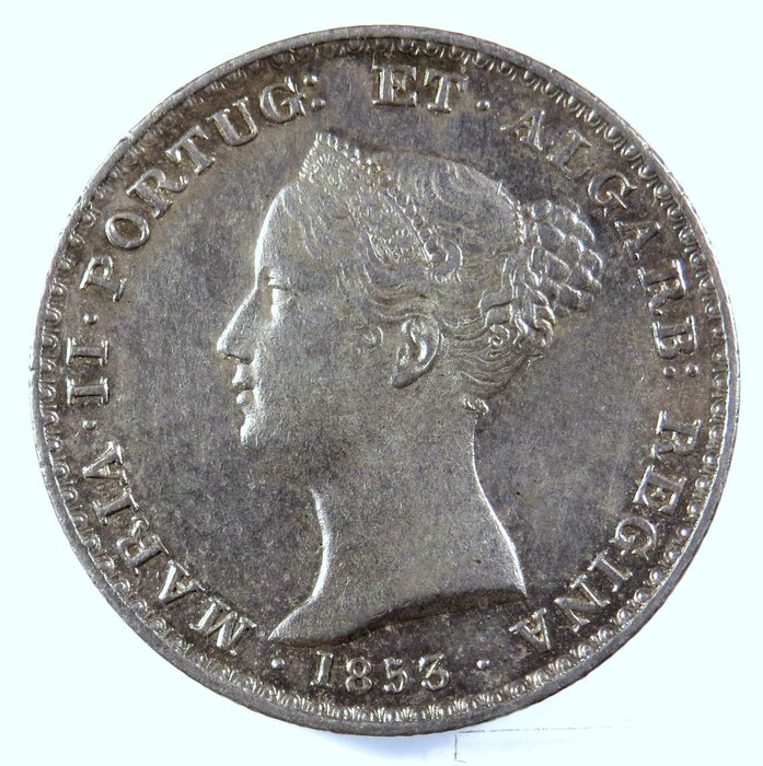 Portugal. D. Maria II (1834-1853). 500 Reis 1853 - Rara