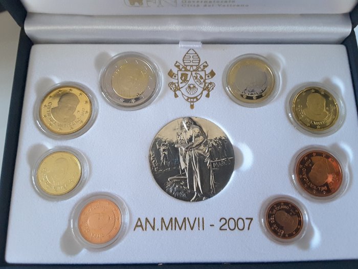 Vaticano. Proof Set 2007 Benedictus XVI (incl. silver medal)  (Sem preço de reserva)