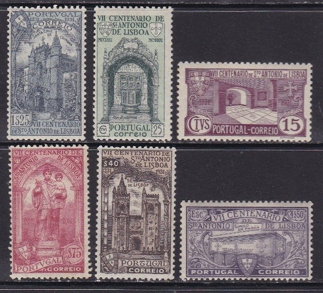 Portugal 1931 - 7th Centennial of the death of Saint Anthony - Mundifil 531/536