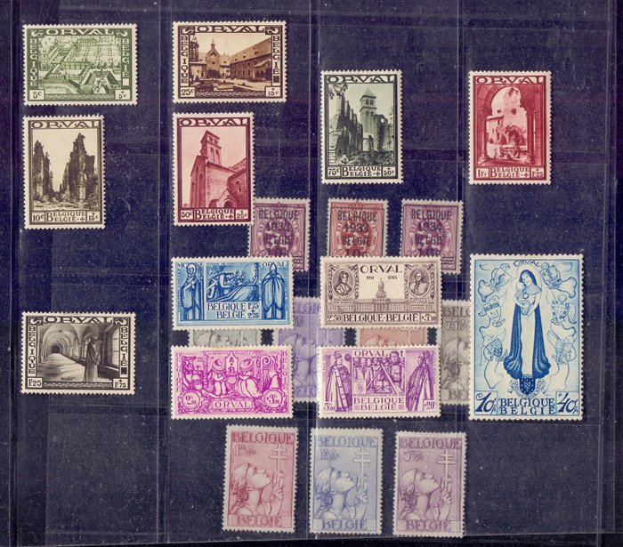 Belgien 1933 - Complete year including the Large Orval and Cross of Lorraine - OBP 363/74, 375A/76, 377/83