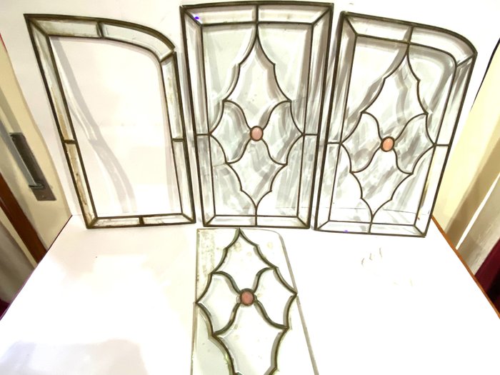 Art Decò glas in lood / raam set (1) - Glas-in-lood