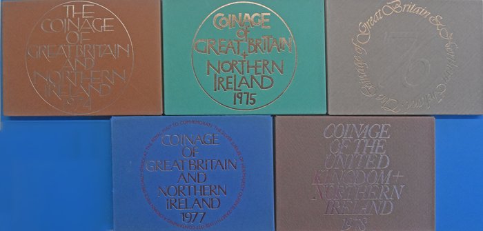 Gran Bretagna. Year Set (FDC) 1974 , 1975, 1976, 1977 and 1978
