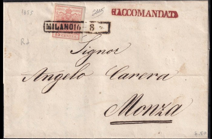 Anciens États italiens - Lombardie-Vénétie 1851/1865 - Postal history with some uncommon cancellations