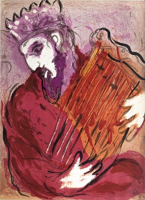 Preview of the first image of Marc Chagall (1887-1985) - David and his harp.