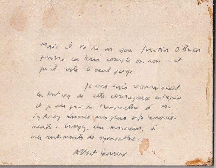 Albert Camus - Autograph letter signed about his play Caligula - 1959
