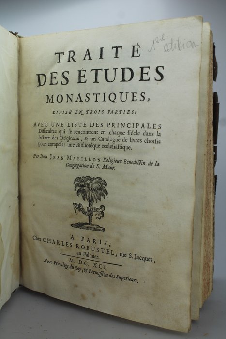 Jean Mabillon - Traité des Etudes Monastiques - 1691