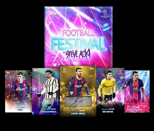 2021 TOPPS UEFA Champions League - "Festival" di Steven Aoki (scatola sigillata)