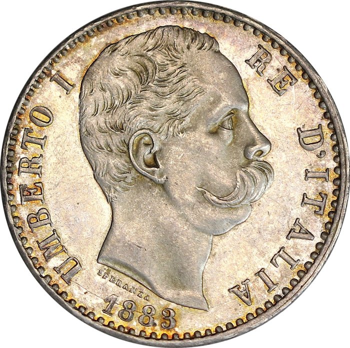 Italië, Koninkrijk Italië. Umberto I di Savoia (1878-1900). 2 Lire 1883, Zecca Roma